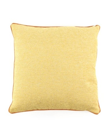 OSCAR - Yellow colour polyester cushion with texture 45 x 45