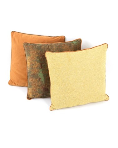 OSCAR - Yellow colour polyester cushion with texture 45 x 45