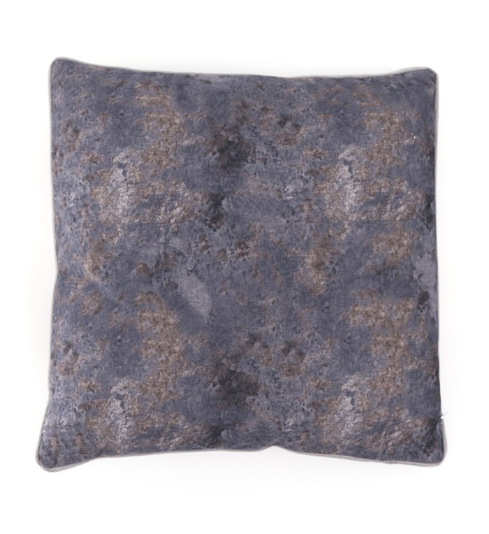 OSCAR - Grey colour polyester cushion with texture 45 x 45