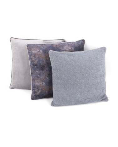 OSCAR - Grey colour polyester cushion with texture 45 x 45