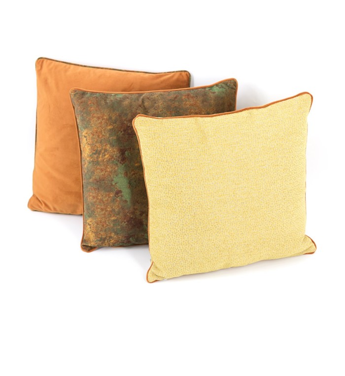 OSCAR - Two-tone orange polyester cushion 45 x 45