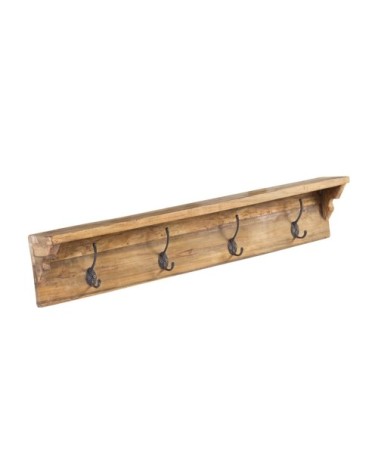 Rustic reclaimed teak coat rack 90 x 12 x 17