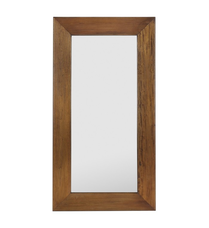 FLAMINGO - Brown mahogany wood wall mirror 80 x 150