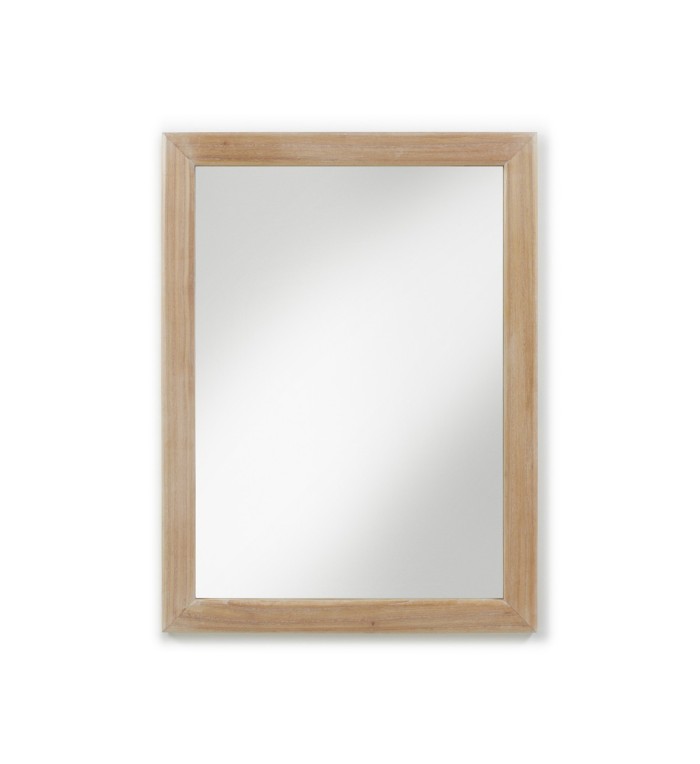 BROMO - Espejo de madera color beige 90 x 3 x 120