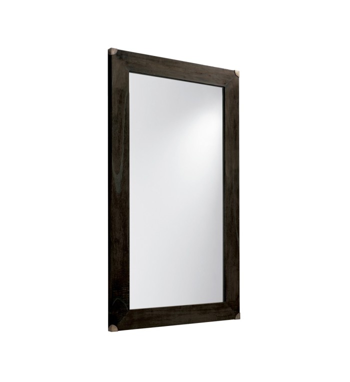 INDUSTRIAL - Espejo de madera color negro 80 x 120
