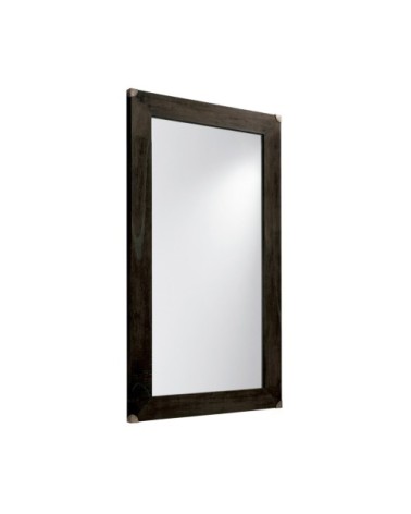 INDUSTRIAL - Miroir en bois noir 80 x 120