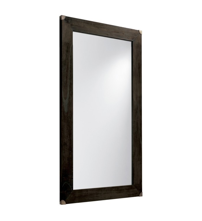 INDUSTRIAL - Espejo de madera color negro 80 x 150