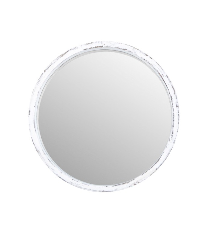 DAKOTA - White wood mirror 47 x 4 x 47