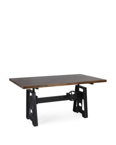 PIPA - Mango and iron table 160 x 90 x 77-104