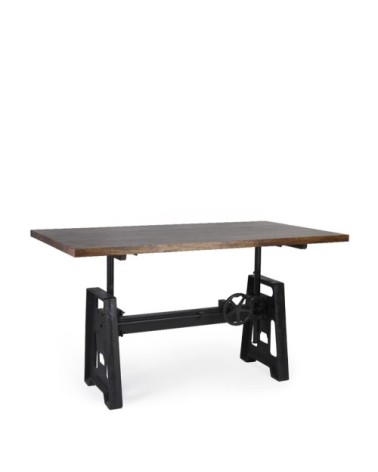 PIPA - Mango and iron table 160 x 90 x 77-104