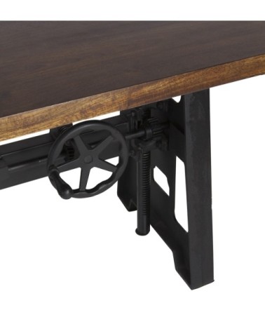 PIPA - Mango and iron table 160 x 90 x 77-104