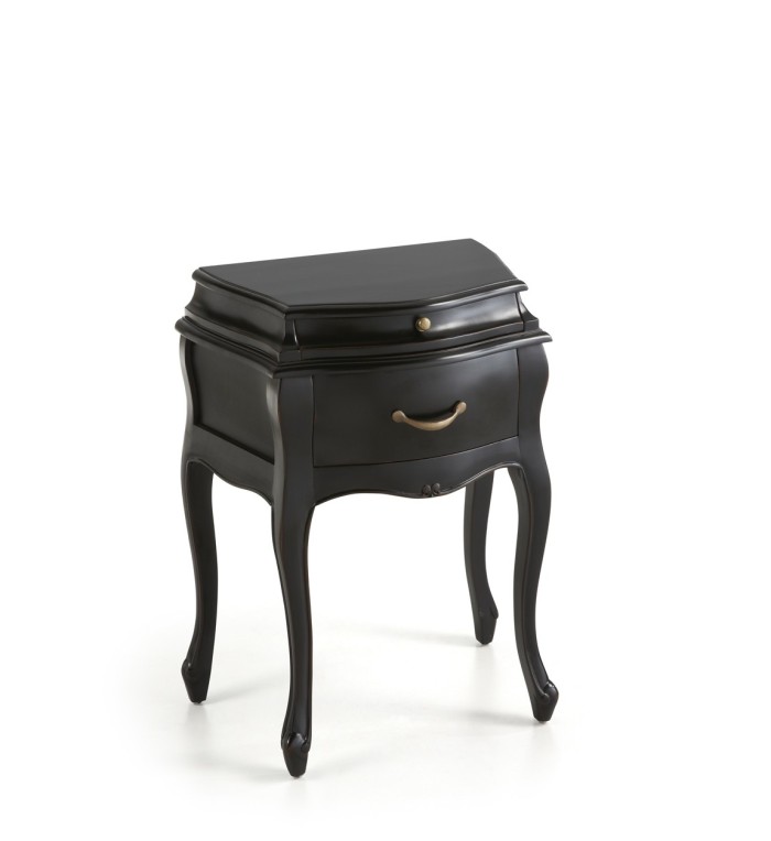 VINTAGE - Black mahogany side table 57 x 40 x 70