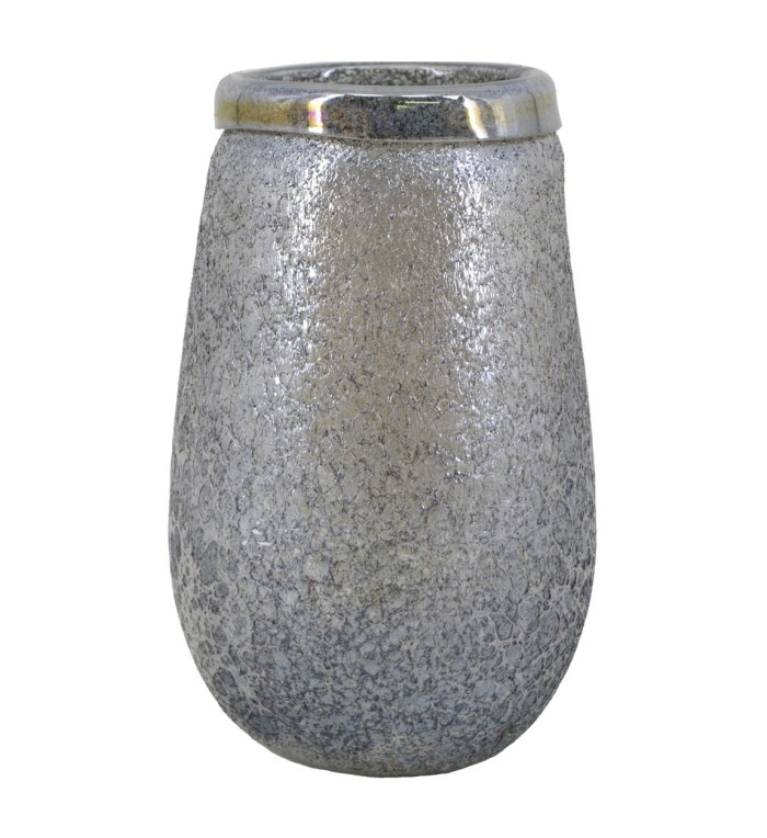 ATLANTIS - Vase en verre gris 17 x 17 x 28