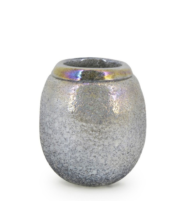ATLANTIS - Grey glass vase 18 x 18 x 20