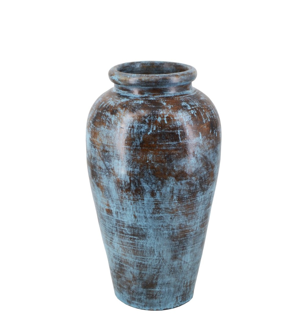 BIBI - Vase en terre cuite bleu 33 x 33 x 60