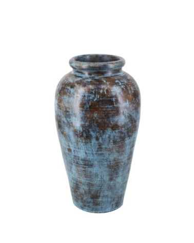 BIBI - Vase en terre cuite bleu 33 x 33 x 60