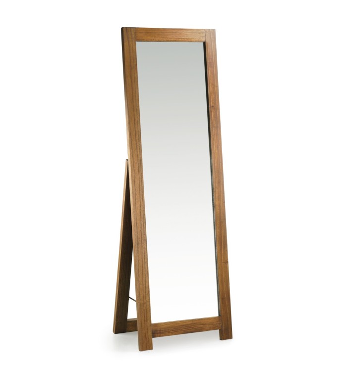STAR - Espejo de pie de madera color marrón 50 x 6 x 160