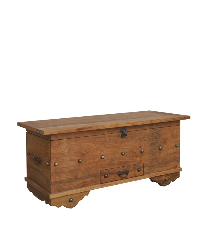 Teak chest with one drawer 100 x 40 x 45