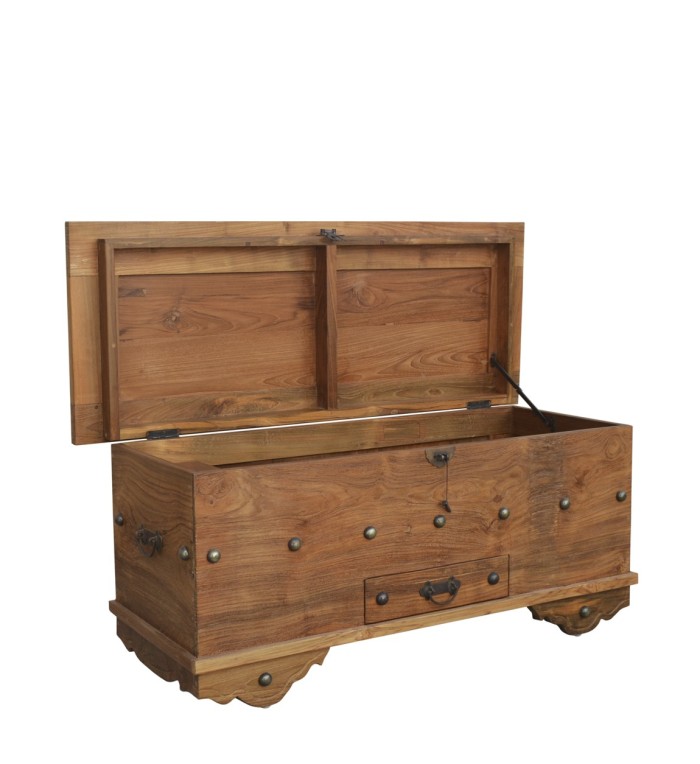 Teak chest with one drawer 100 x 40 x 45