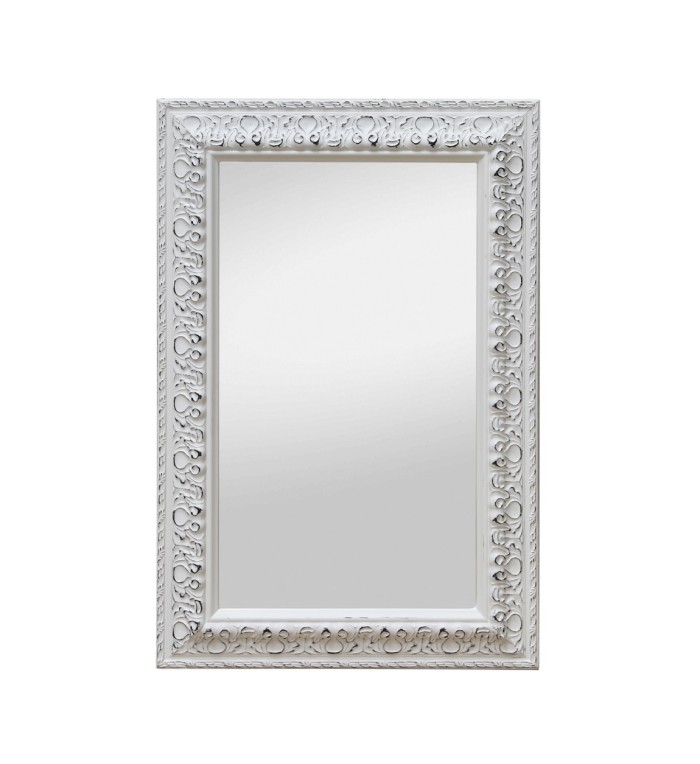 DAKOTA - White wood mirror 40 x 3 x 60