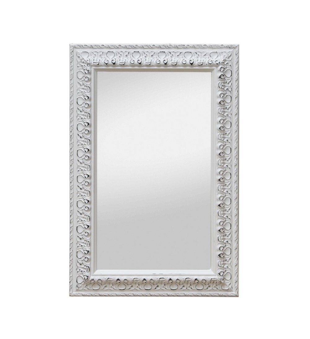 DAKOTA - White wood mirror 40 x 3 x 60