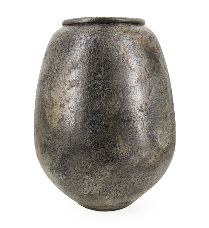 Vase en terre cuite couleur métalisé 36 x 36 x 48