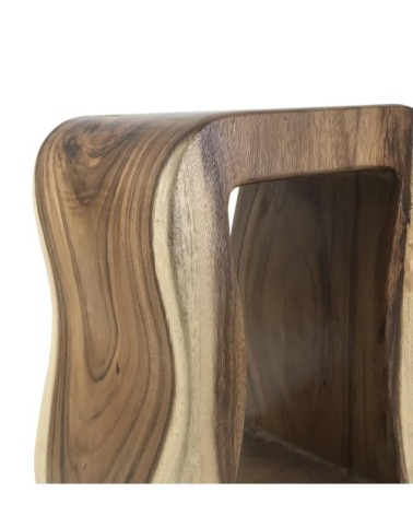 Suar wood artisan stool 35 x 30 x 45