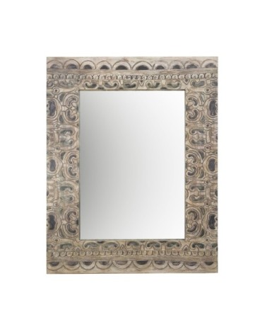 Grey wood mirror 80 x 4 x 100