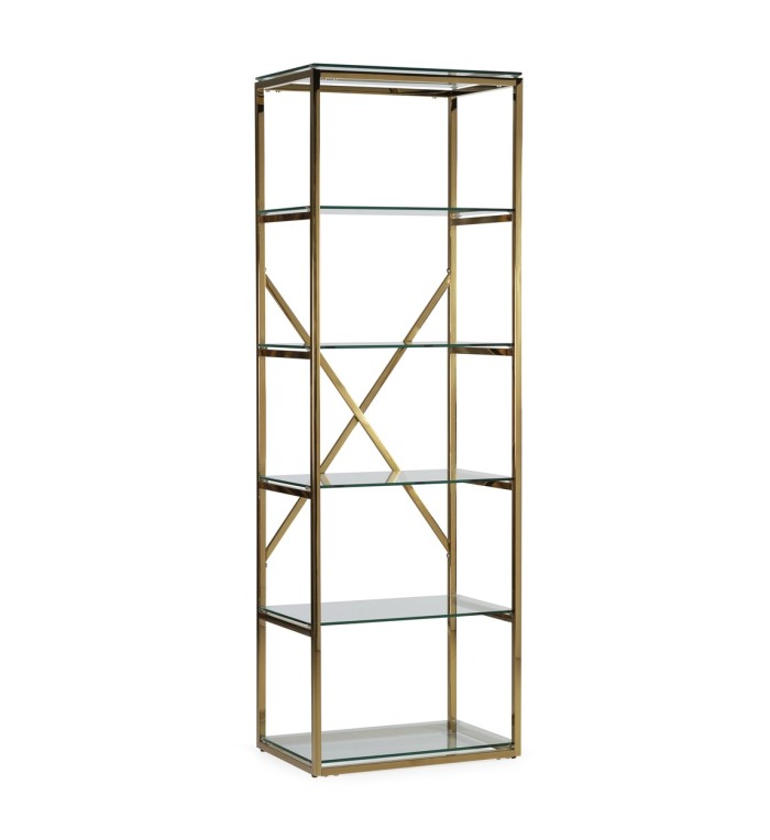 BERLIN - Steel and glass bookcase 60 x 40 x 180