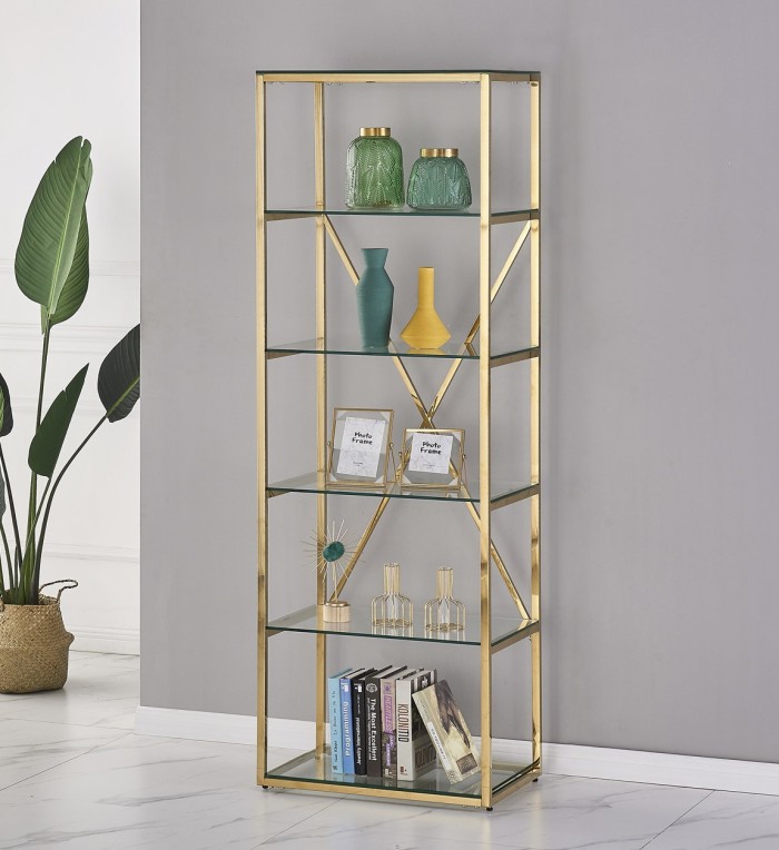 BERLIN - Steel and glass bookcase 60 x 40 x 180