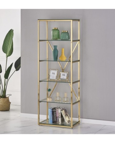 BERLIN - Steel and glass bookcase 60 x 40 x 180