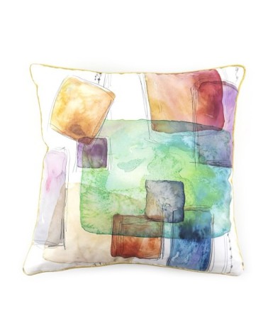 OLIVIA - Multicoloured polyester cushion 45 x 45