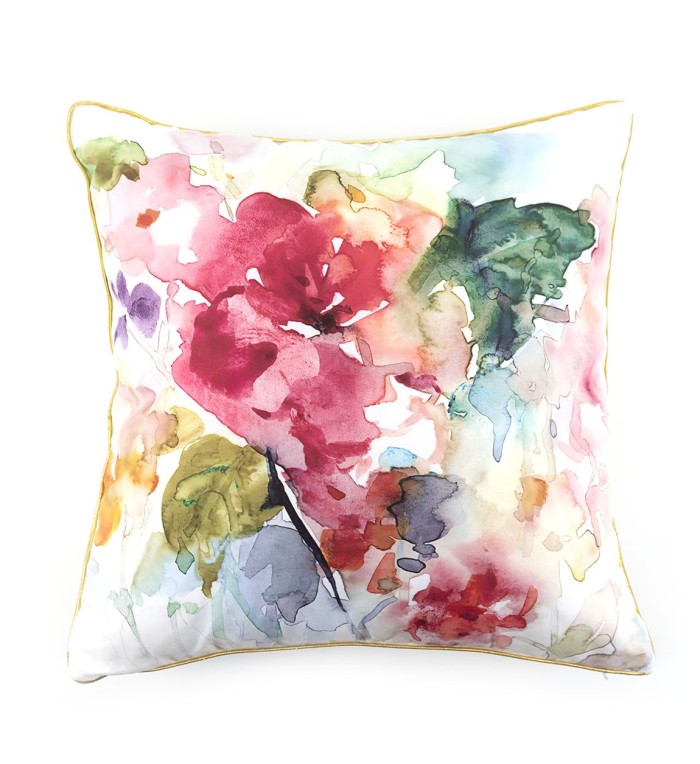 OLIVIA - Coussin en polyester design aquarelle 45 x 45