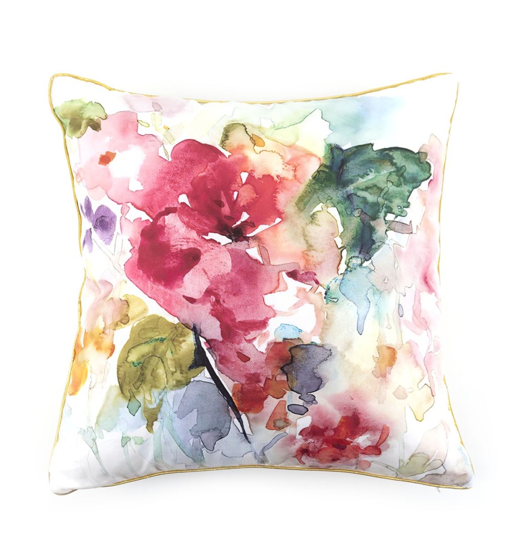 OLIVIA - Coussin en polyester design aquarelle 45 x 45