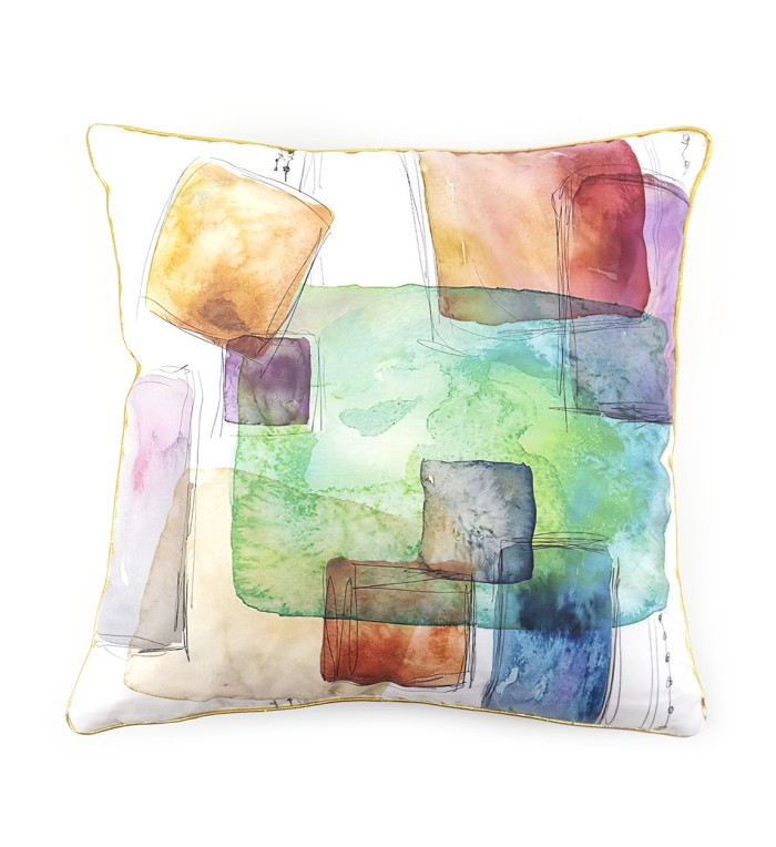 OLIVIA - Coussin en polyester multicolore 45 x 45