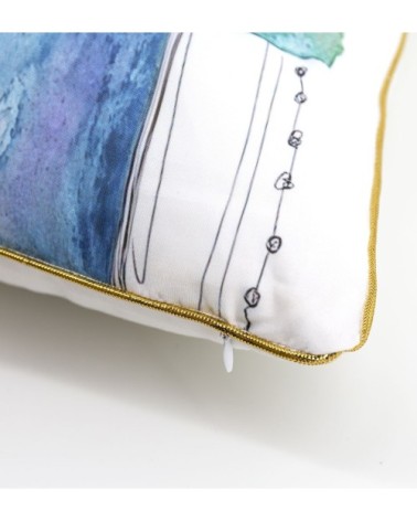 OLIVIA - Multicoloured polyester cushion 45 x 45