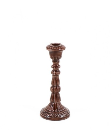 SILKAR - Brown aluminium candle holder 8 x 8 x 20