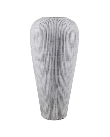 Vertical stripes terracotta vase 40 x 40 x 80