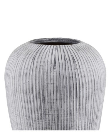 Vertical stripes terracotta vase 40 x 40 x 80