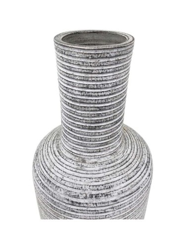 VASE AUS TERRAKOTTA UND HORIZONTALEN STREIFEN 25 x 25 x 70