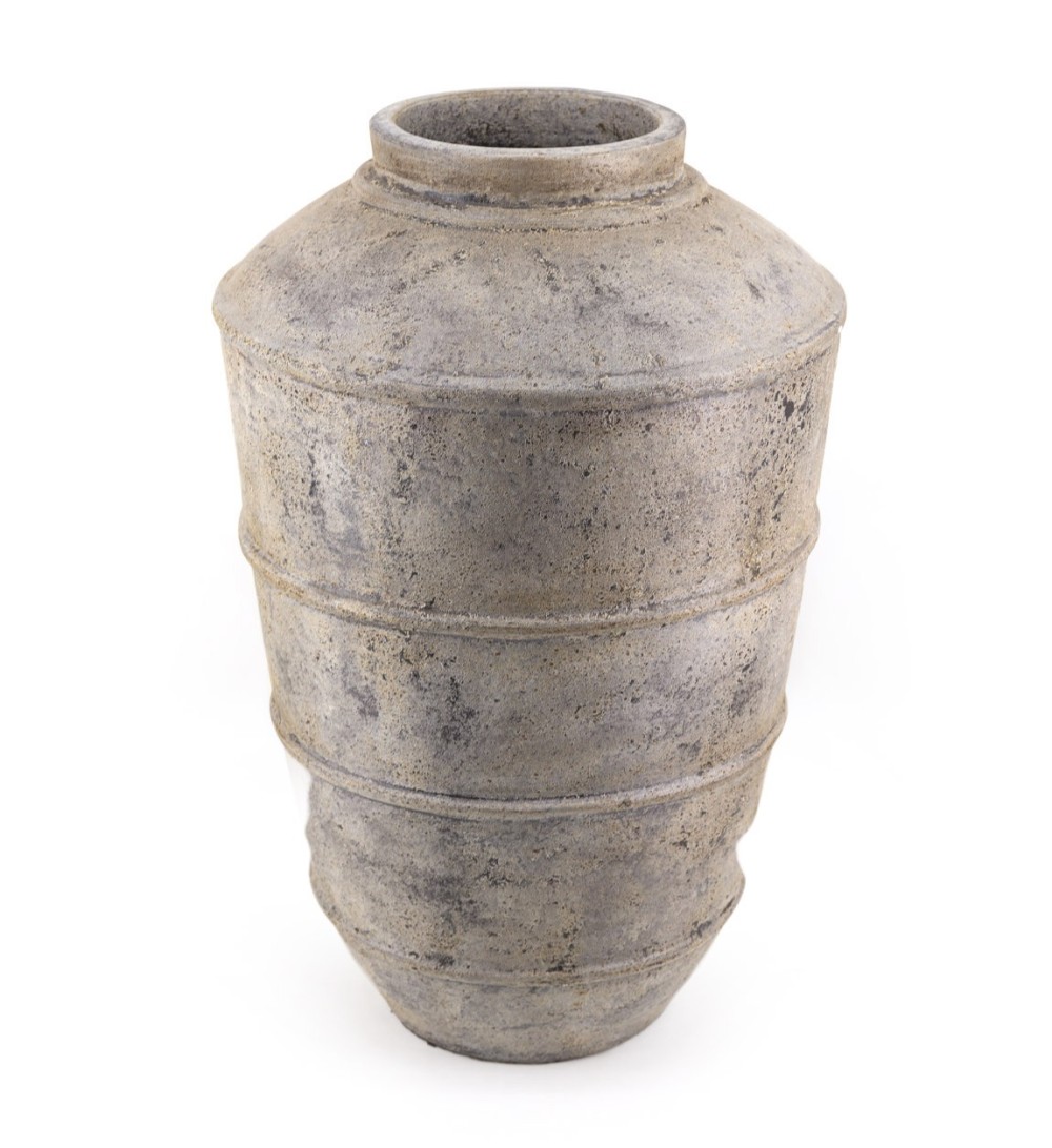 Vase en terre cuite gris clair 50 x 50 x 80