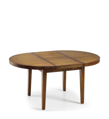 STAR - Brown wood dining table 120-170 x 120 x 78