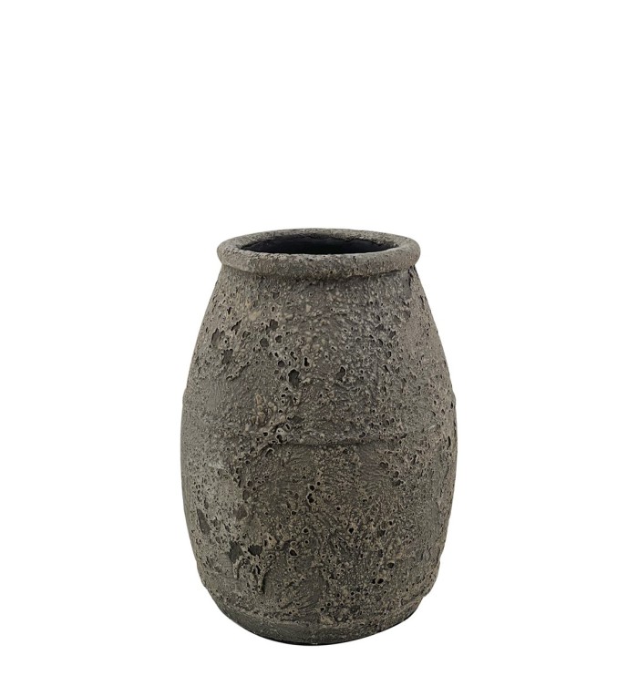 Vase en terre cuite grise 23 x 23 x 30