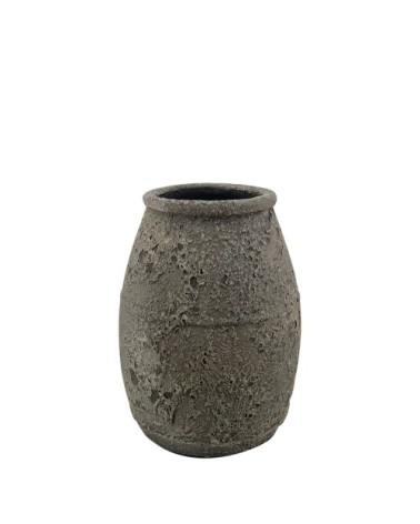 Vase en terre cuite grise 23 x 23 x 30