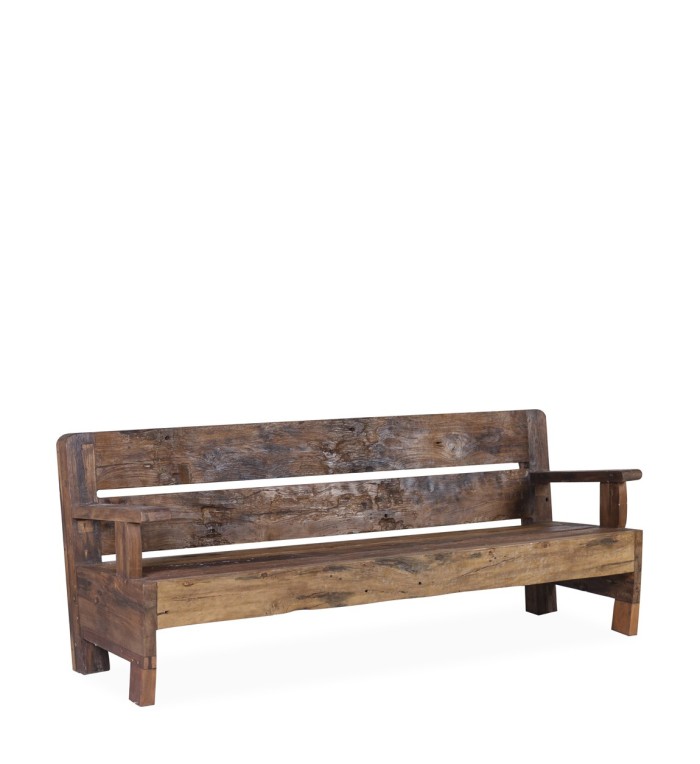 Recycled wood bench 200 x 65 x 78