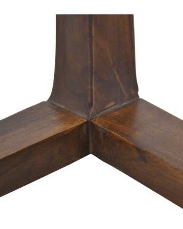 Teak and braided leather corner table 45 x 45 x 45