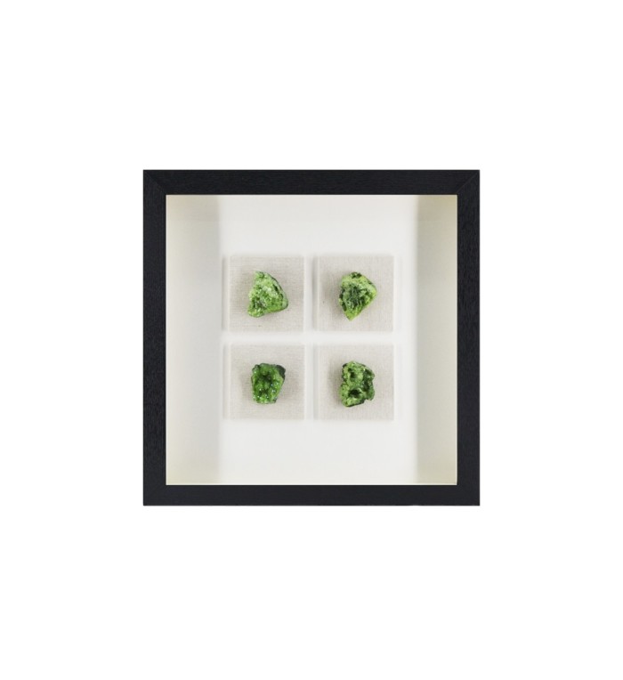 DIANA - Cuadro con mineral verde 40 x 5 x 40