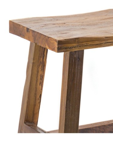 Rectangular recycled teak stool 52 x 32 x 48