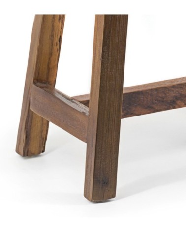 Rectangular recycled teak stool 52 x 32 x 48