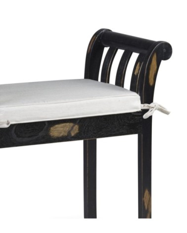 KIPAS - Tabouret en mindi avec coussin 65 x 37 x 65